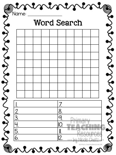 template for word search puzzle